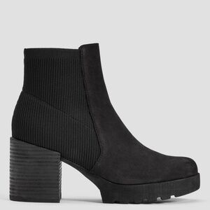 Eileen Fisher Farrah Tumbled Nubuck Black Ankle Booties SZ 7 NEW